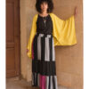 Multicolored Handwoven Ruffle Skirt handmade in Egypt & available at Jozee Boutique.
