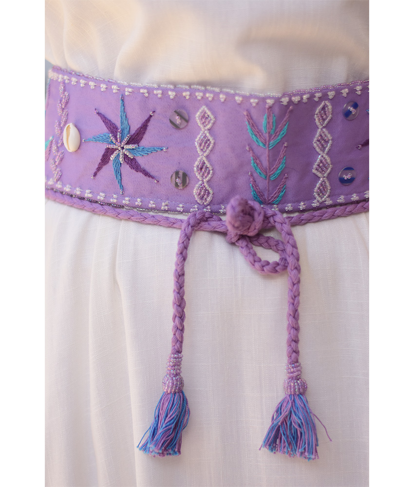 Purple Saint Catherine Embroidered Wide Belt handmade in Egypt & available at Jozee boutique