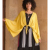 Mustard Linen Bolero made in Egypt & available at Jozee Boutique.