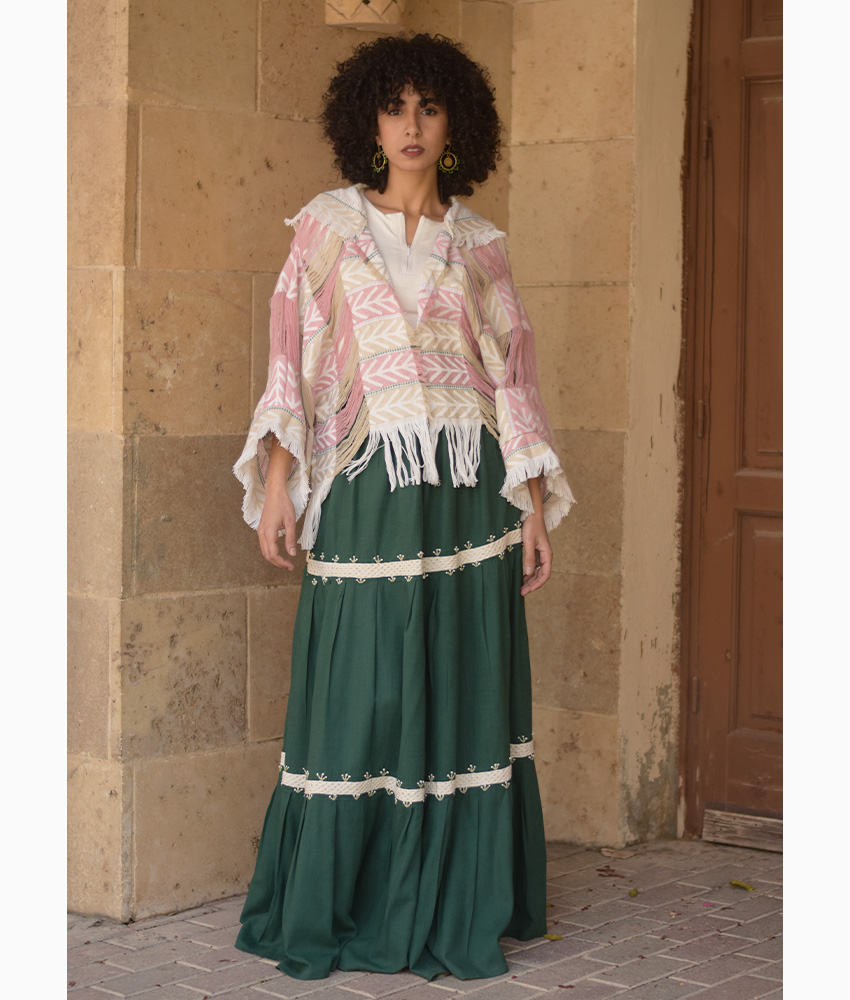 Alternative view of Beige & Pink Cardigan - Gypsy Soul