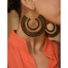 Black & Gold Beaded Copper Earrings handmade in Egypt & available in Jozee Boutique