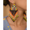 Black & Multicolored Beaded Earrings handmade in Egypt & available in Jozee Boutique
