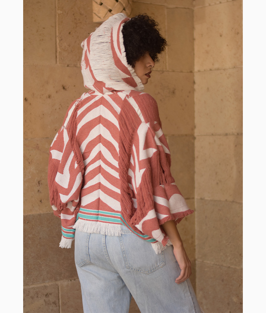 Reddish Brown Cardigan Handmade in Egypt & available at Jozee Boutique
