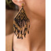 Black & Gold Beaded Earrings handmade in Egypt & available in Jozee Boutique