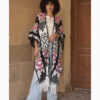 Black & White Beaded Kimono Handmade in Egypt & available at Jozee Boutique