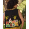 Black Hand Embroideries Linen Vest handmade in Egypt & available at Jozee Boutique.