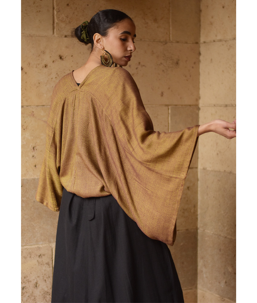 Dark Mustard Heavy Viscose Bolero handmade in Egypt & available at Jozee Boutique.