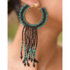 Black & Turquoise Beaded Copper Earrings handmade in Egypt & available in Jozee Boutique