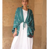 Teal green and grey Heavy Viscose Bolero handmade in Egypt & available at Jozee Boutique.