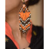 Black, Orange & White Beaded Earrings handmade in Egypt & available in Jozee Boutique