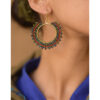 Red & Multicolored Beaded Copper Earrings handmade in Egypt & available in Jozee Boutique