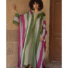 Multicolored Viscose Cardigan with Hoodie handmade in Egypt & available at Jozee Boutique.