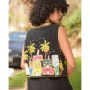 Black Hand Embroideries Linen Vest handmade in Egypt & available at Jozee Boutique.