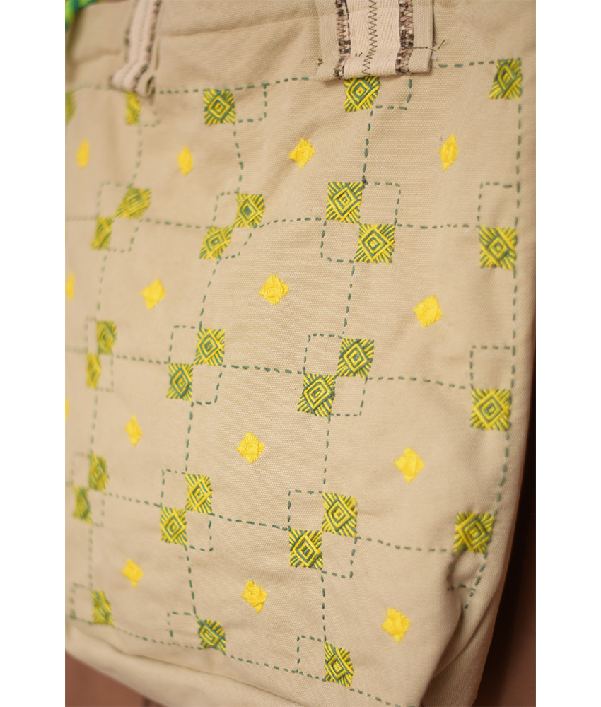 Beige Embroidered Tote Bag handmade in Egypt & available in Jozee boutique