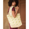 Beige Embroidered Tote Bag handmade in Egypt & available in Jozee boutique