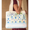 Off White Embroidered Tote Bag handmade in Egypt & available in Jozee boutique
