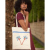 Off white Embroidered Palm Linen Tote Bag handmade in Egypt & available at Jozee Boutique.handmade in Egypt & available at Jozee Boutique.