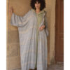 Grey Viscose Cardigan with Hoodie handmade in Egypt & available at Jozee Boutique.