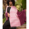Shades of Pink Viscose Shawl with Fringes handmade in Egypt & available at Jozee Boutique.handmade in Egypt & available at Jozee Boutique.