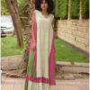 Multicolored Handwoven Ruffle Dress handmade in Egypt & available at Jozee Boutique.
