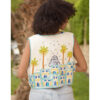 Off White Hand Embroideries Linen Vest handmade in Egypt & available at Jozee Boutique.