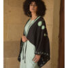 Black Siwa Embroidered Linen Bolero made in Egypt & available at Jozee Boutique.