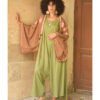 Cinnamon Brown Siwa Embroidered Linen Bolero made in Egypt & available at Jozee Boutique.