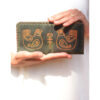 Dark Olive Green Leather Wallet handmade in Egypt and available at Jozee Boutique.