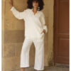 White Cotton Textured Oversized Top handmade in Egypt & available at Jozee boutique