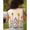 Off White Hand Embroideries Linen Vest handmade in Egypt & available at Jozee Boutique.