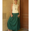 Emerald Green Draped Maxi Skirt handmade in Egypt & available in Jozee boutique