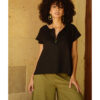 Black Linen Relaxed Top handmade in Egypt & available at Jozee boutique