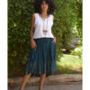 Dark Teal Handwoven Short Ruffle Skirt