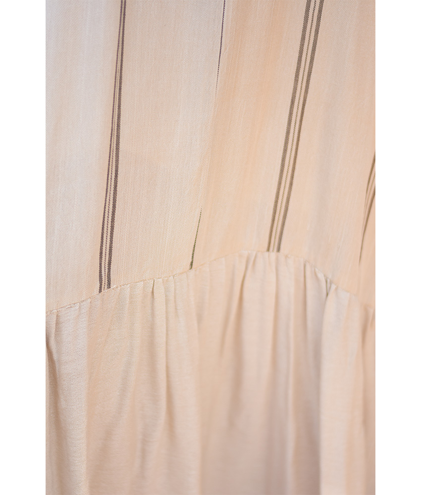 Off White Handwoven Ruffle Dress Handmade in Egypt & available at Jozee Boutique