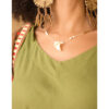 Ivory white & gold Beaded Necklace handmade in Egypt & available at Jozee Boutique.