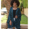 Teal & Black handwoven Egyptian cotton cardigan handmade in Egypt & available at Jozee Boutique.