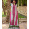 Multicolored Handwoven Ruffle Dress handmade in Egypt & available at Jozee Boutique.