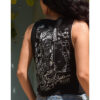 Black El Mahrousa Linen Wrap Vest handmade in Egypt & available at Jozee Boutique.
