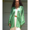 Aqua Green handwoven Egyptian cotton cardigan handmade in Egypt & available at Jozee Boutique.