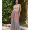 Grey & Cinnamon Handwoven Ruffle Skirt handmade in Egypt & available at Jozee Boutique.