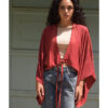 Brick Red Viscose Bolero handmade in Egypt & available at Jozee Boutique.