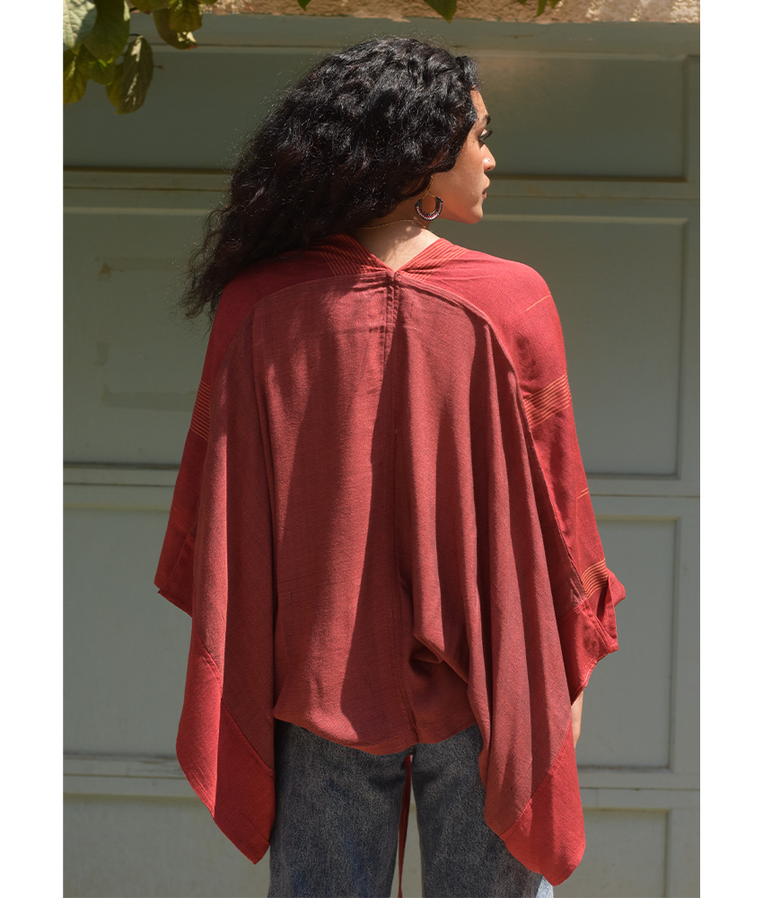 Brick Red Viscose Bolero handmade in Egypt & available at Jozee Boutique.