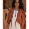 Rust orange Viscose Bolero handmade in Egypt & available at Jozee Boutique.