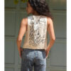 Off-White El Mahrousa Linen Wrap Vest handmade in Egypt & available at Jozee Boutique.