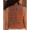 Cinnamon El Mahrousa Linen Wrap Vest handmade in Egypt & available at Jozee Boutique.