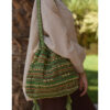 Green Beaded Saint Catherine handbag handmade in Egypt & available in Jozee boutique